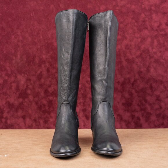 Frye Wmn Carson Piping Tall Western Cowboy Black Leather Fashion Knee Boots 8.5 - Picture 2 of 10